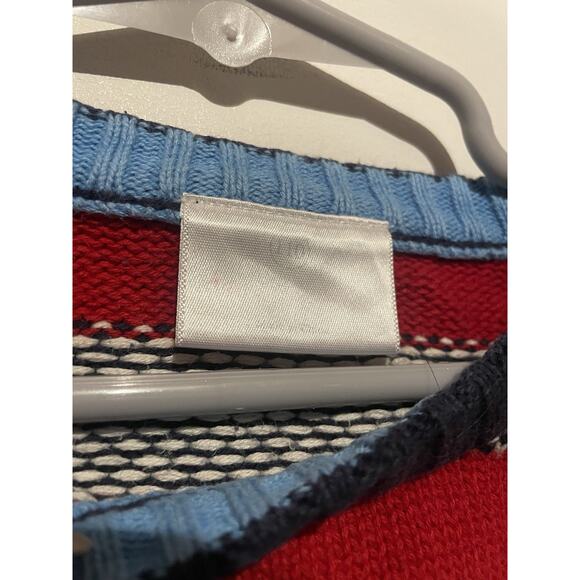 Hanna Andersson 100% Cotton Red/Blue/Gray Striped Sweater size US 5 Euro 110 - Picture 3 of 6